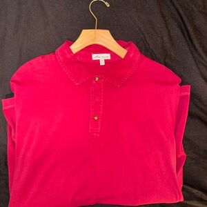 Peter Millar Lava Wash Red Longsleeve Polo Shirt